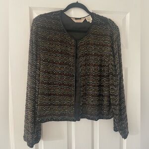 VINTAGE- Designer Beaded Jacket with Silk Lining - excellent condition